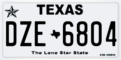 TX license plate DZE6804