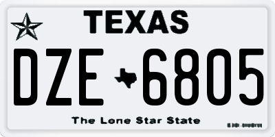 TX license plate DZE6805