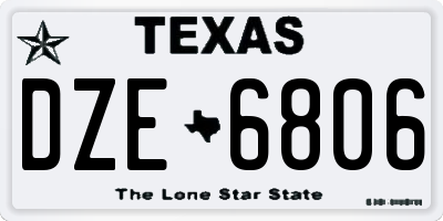TX license plate DZE6806