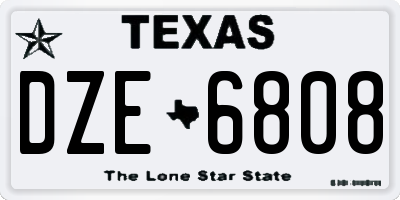 TX license plate DZE6808