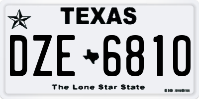 TX license plate DZE6810