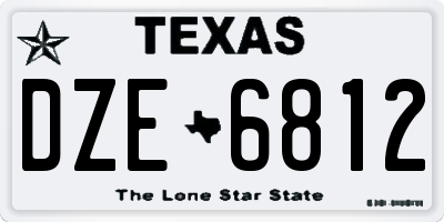 TX license plate DZE6812