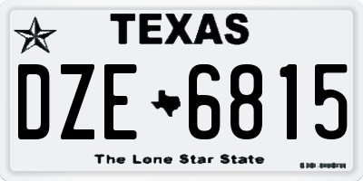 TX license plate DZE6815