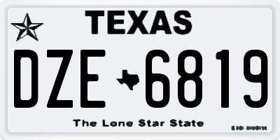 TX license plate DZE6819