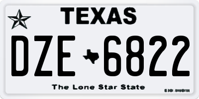 TX license plate DZE6822