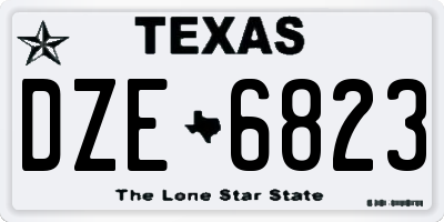 TX license plate DZE6823