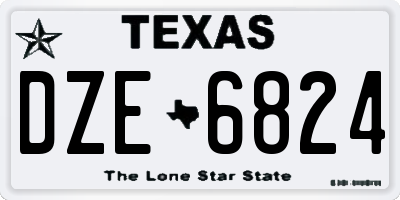 TX license plate DZE6824