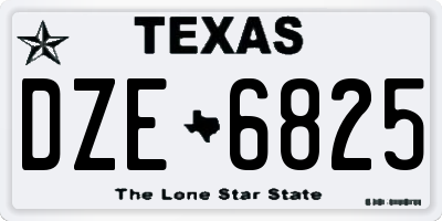 TX license plate DZE6825