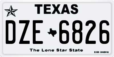 TX license plate DZE6826
