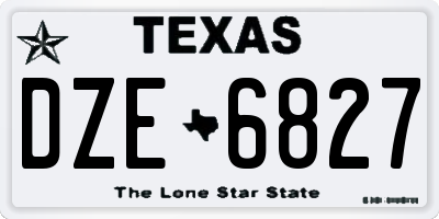 TX license plate DZE6827