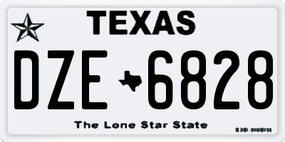 TX license plate DZE6828