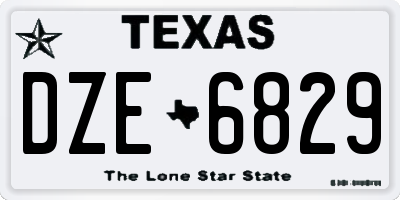 TX license plate DZE6829