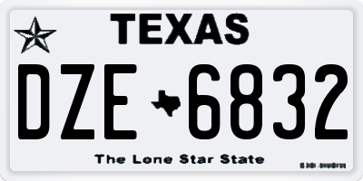 TX license plate DZE6832