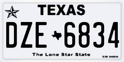 TX license plate DZE6834
