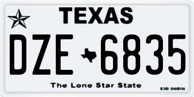 TX license plate DZE6835