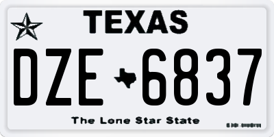TX license plate DZE6837