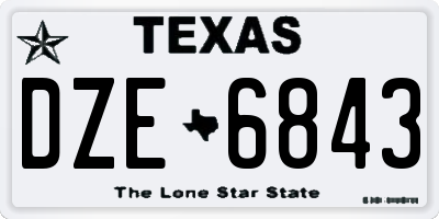 TX license plate DZE6843