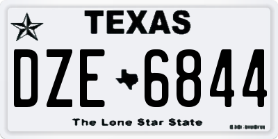 TX license plate DZE6844