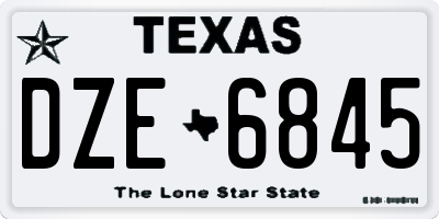 TX license plate DZE6845