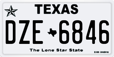 TX license plate DZE6846