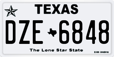 TX license plate DZE6848