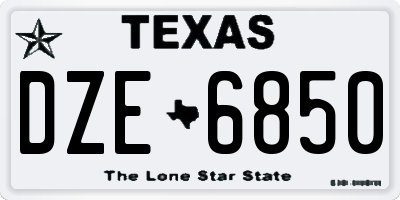 TX license plate DZE6850