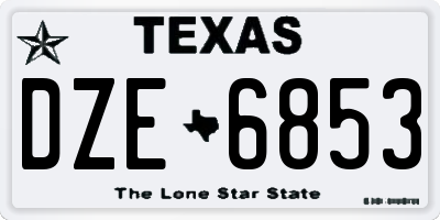 TX license plate DZE6853