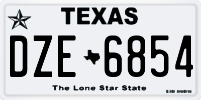 TX license plate DZE6854