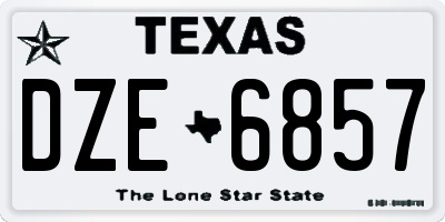 TX license plate DZE6857