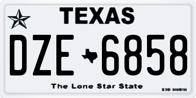 TX license plate DZE6858