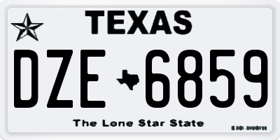 TX license plate DZE6859