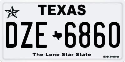 TX license plate DZE6860