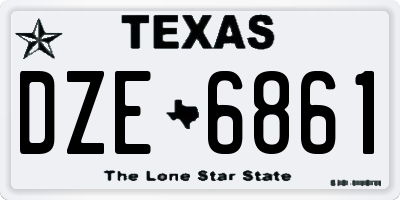 TX license plate DZE6861