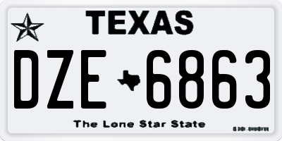 TX license plate DZE6863