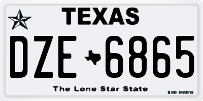 TX license plate DZE6865