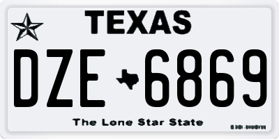 TX license plate DZE6869
