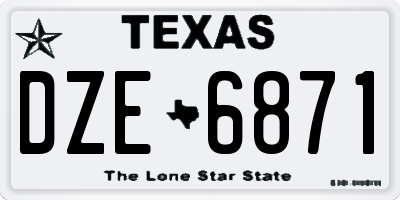 TX license plate DZE6871