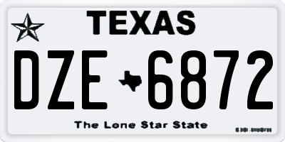 TX license plate DZE6872