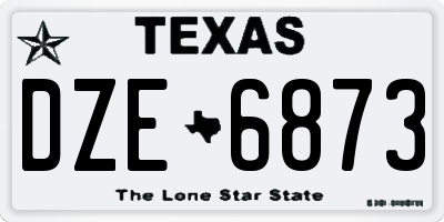 TX license plate DZE6873
