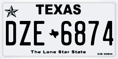 TX license plate DZE6874