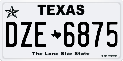TX license plate DZE6875