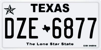 TX license plate DZE6877