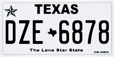 TX license plate DZE6878