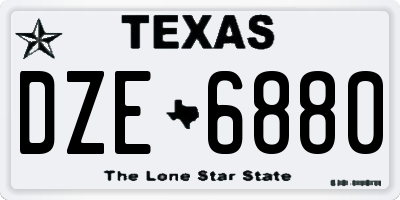 TX license plate DZE6880