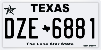 TX license plate DZE6881