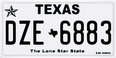 TX license plate DZE6883