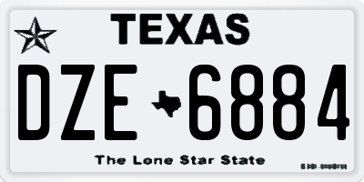 TX license plate DZE6884