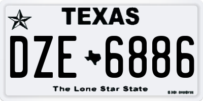 TX license plate DZE6886