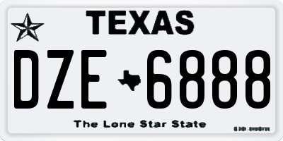 TX license plate DZE6888