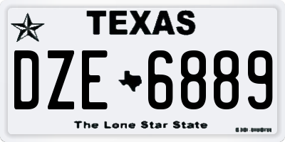 TX license plate DZE6889